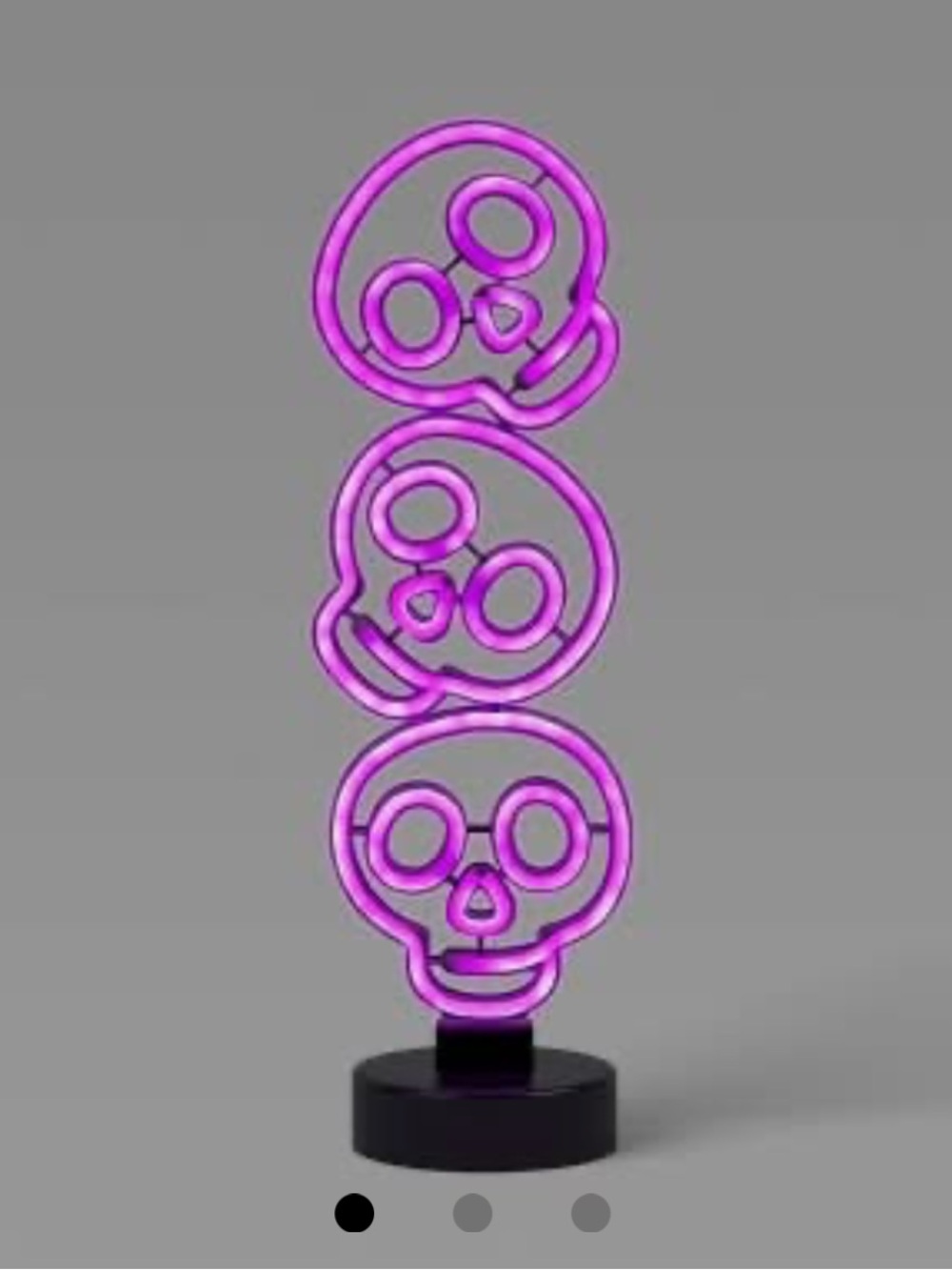 Hyde and EEK! LED Neon-style Stacked Skull Halloween Decoration Prop Purple 16”